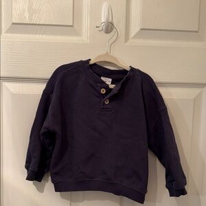 Zara Kids Dark Blue Button-Up Sweatshirt